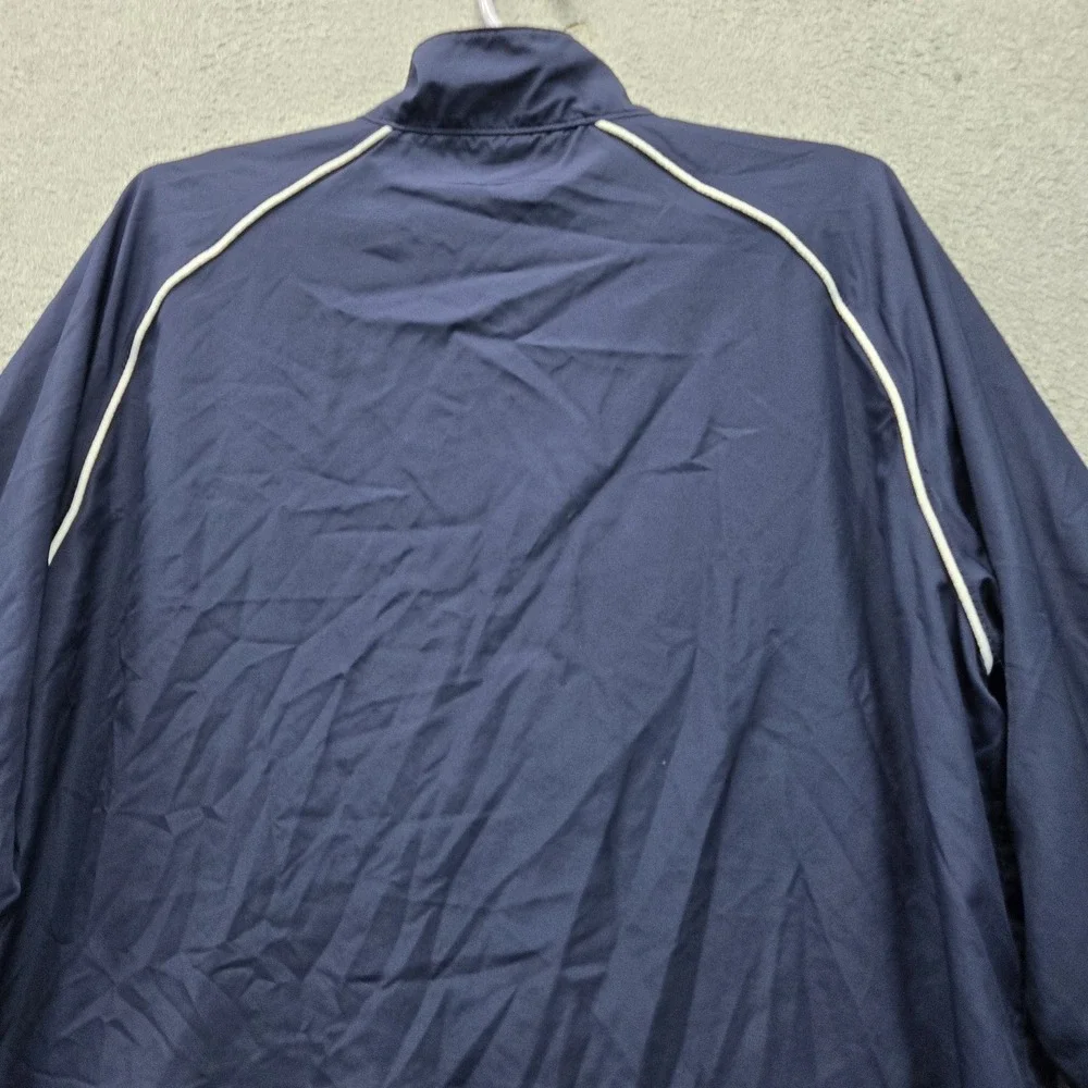 Under Armour Men Activewear Jacket L Blue Track Loose Logo Full Zip Mock Neck